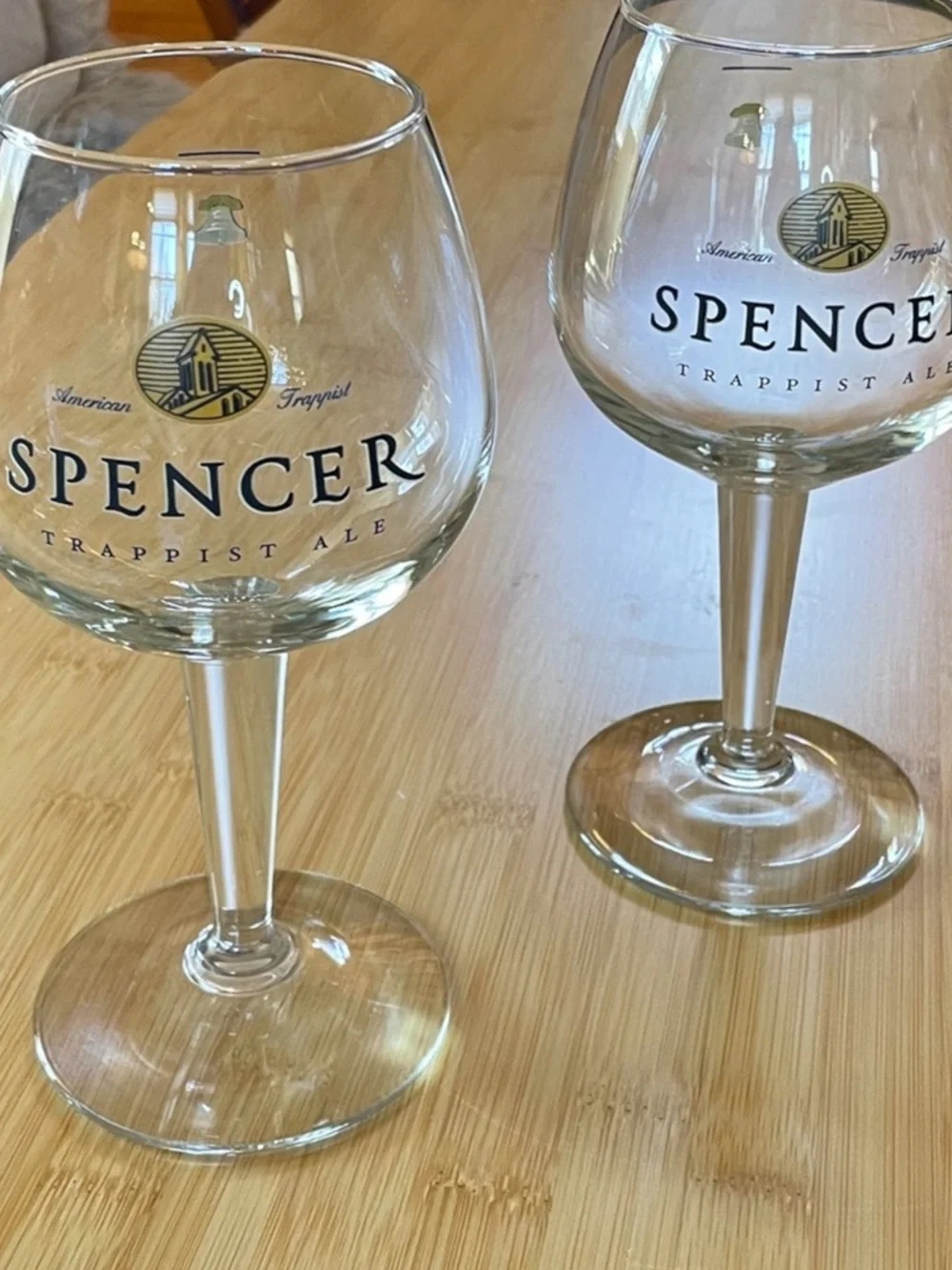 Spencer's Branded Clear Glass Trappist Ale Goblets - Set of 3